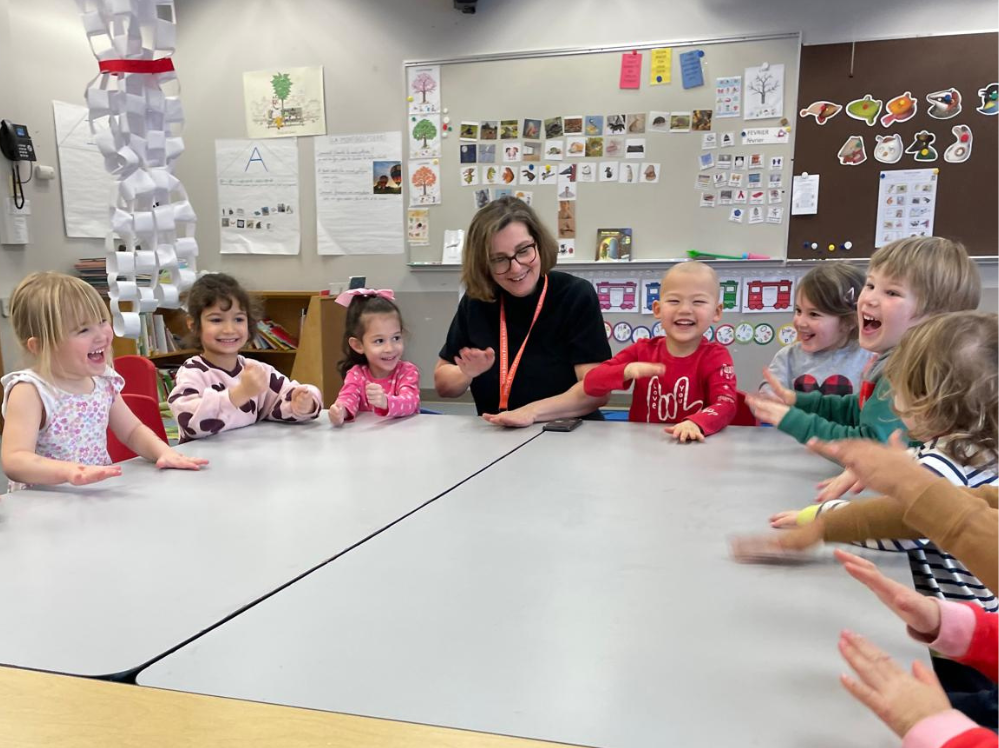 Preschool students playing